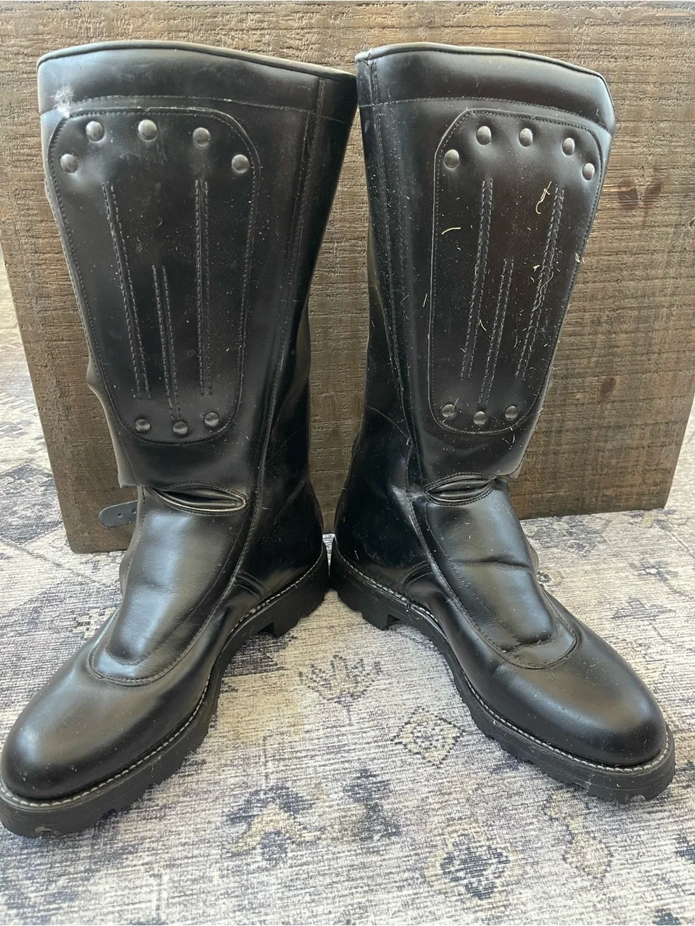 H.H. Brown | Black Leather Police Motorcycle Escort Patrol Boot Size 10.5 Canada